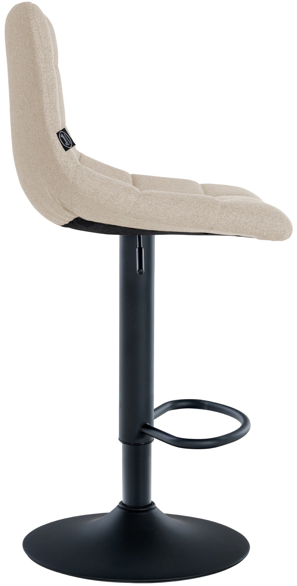 Barkruk Jerry Stof creme,zwart creme
