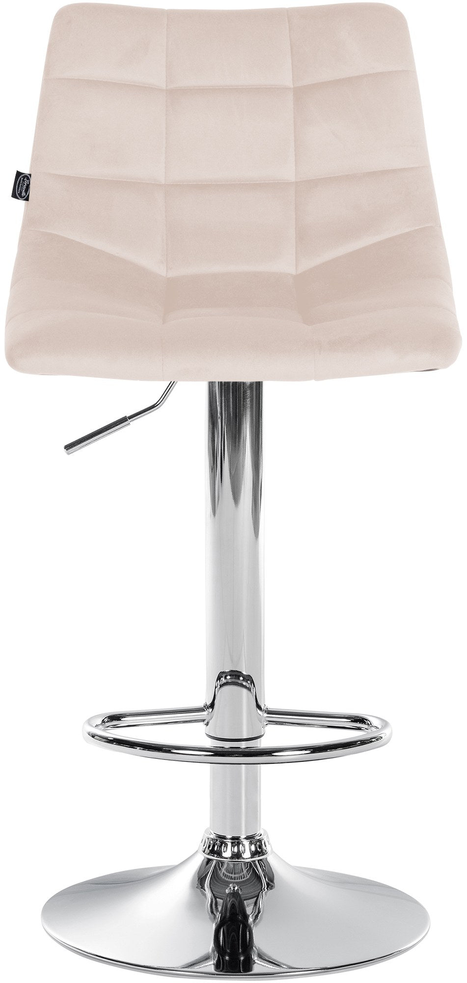 Barkruk Jerry Fluweel beige,chroom beige