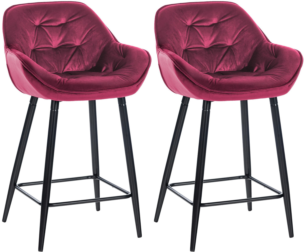 Set van 2 barkrukken Gibson fluweel purper lila