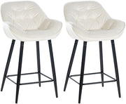 Set van 2 barkrukken Gibson fluweel creme creme