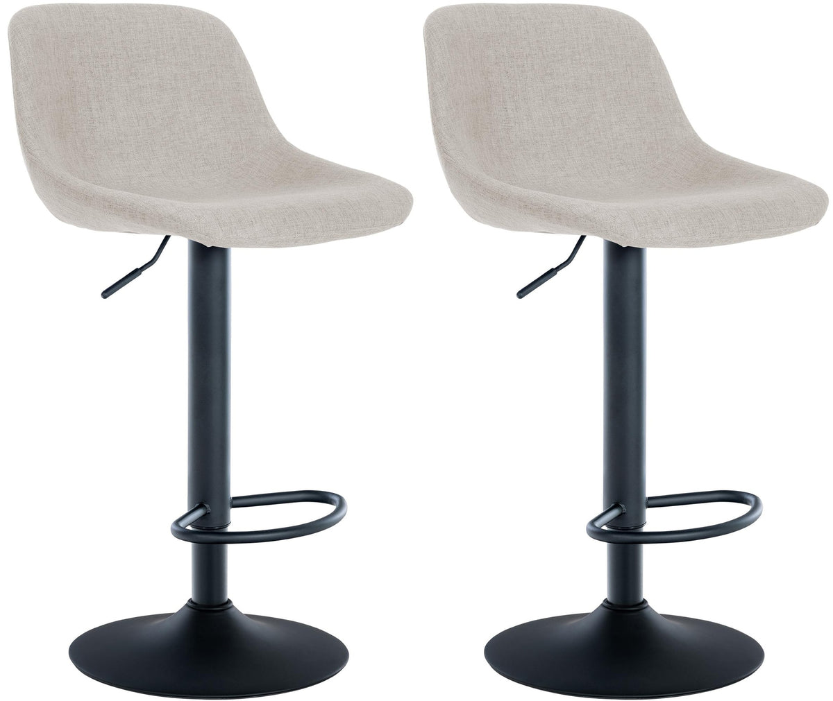 Set van 2 barkrukken Loft creme,Stof creme