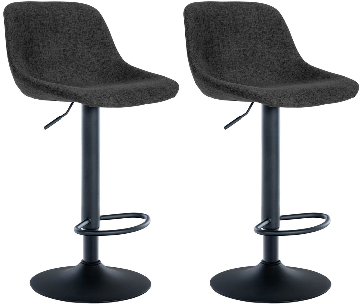 Set van 2 barkrukken Loft zwart,Stof schwarz