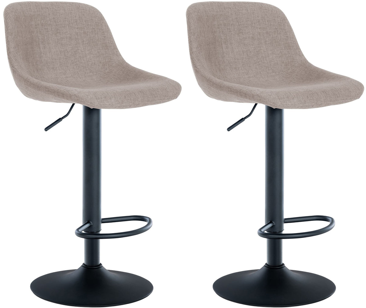 Set van 2 barkrukken Loft taupe,Stof taupe