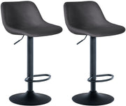 Set van 2 barkrukken Loft donkergrijs,Fluweel dunkelgrau