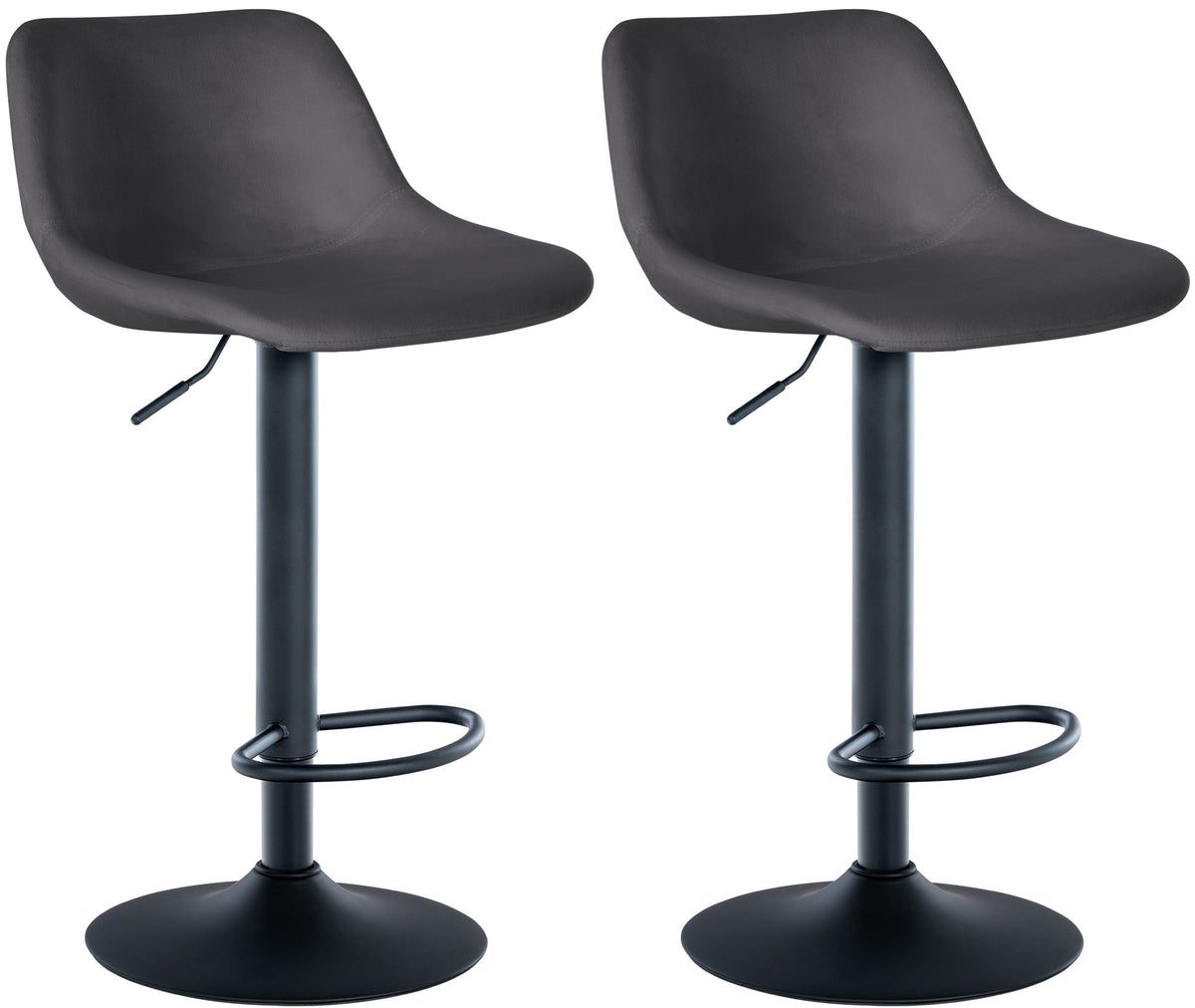 Set van 2 barkrukken Loft donkergrijs,Fluweel dunkelgrau