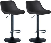 Set van 2 barkrukken Loft zwart,Fluweel schwarz