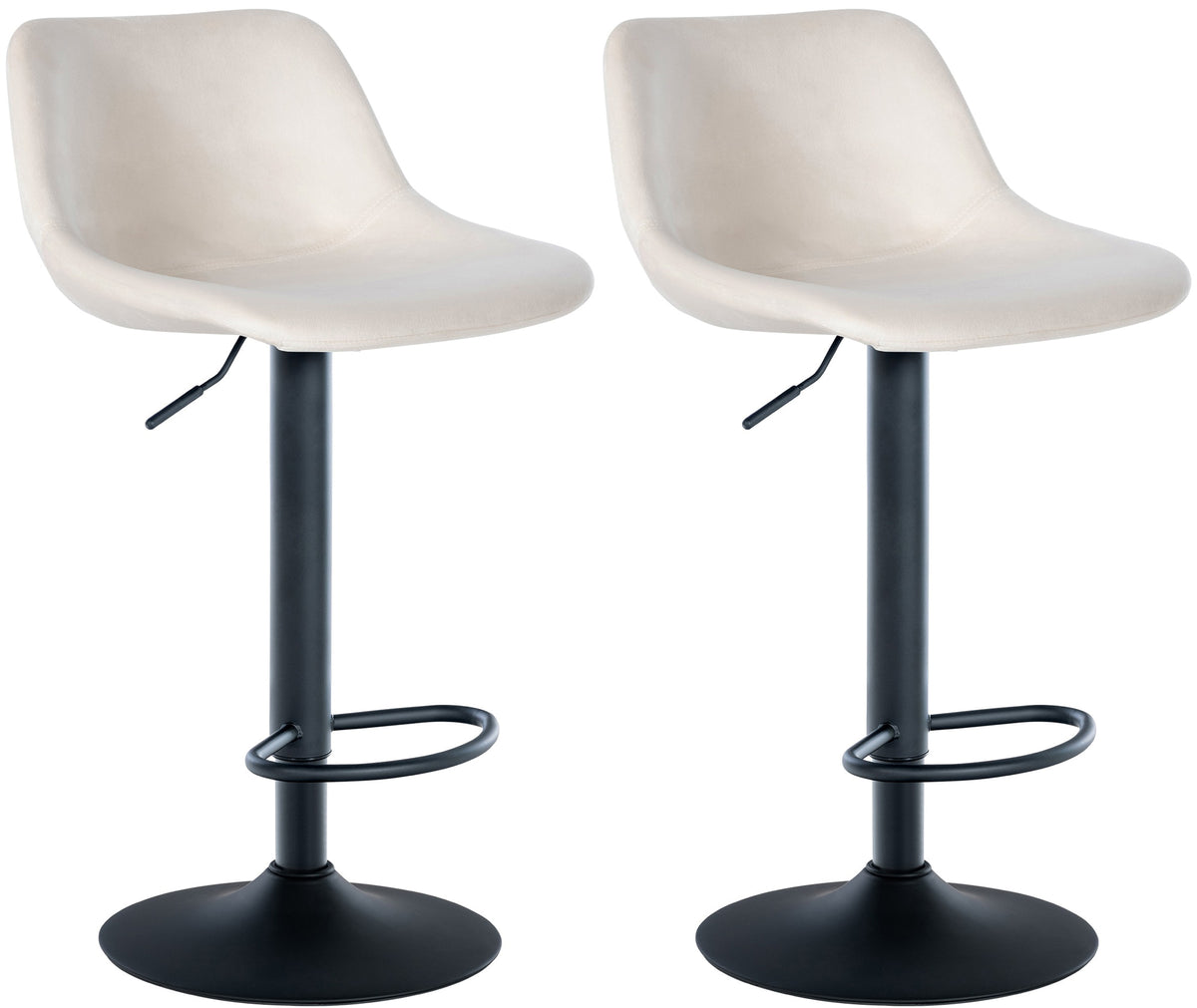 Set van 2 barkrukken Loft creme,Fluweel creme