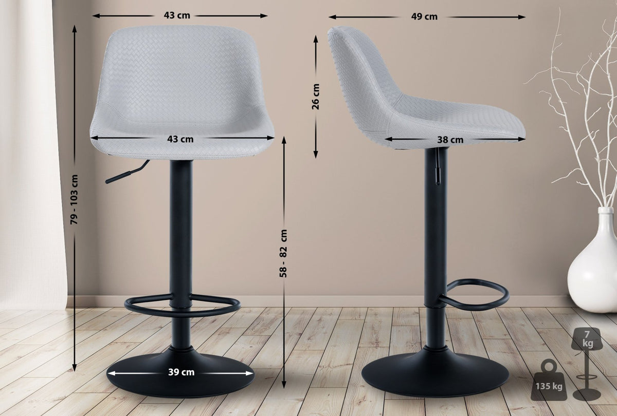 Set van 2 barkrukken Loft grijs,Kunstleer grau