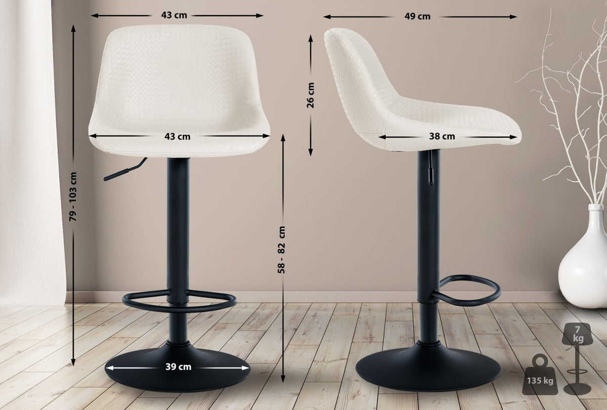 Set van 2 barkrukken Loft creme,Kunstleer creme