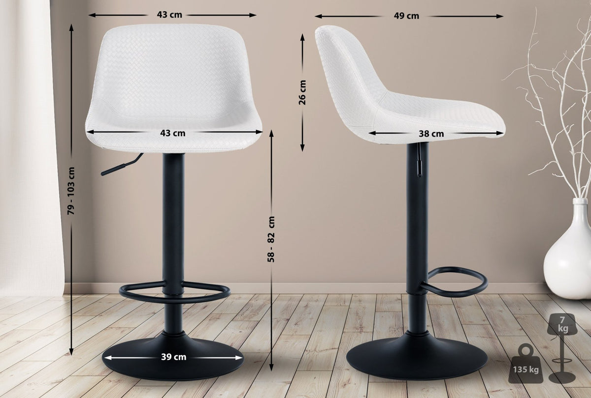 Set van 2 barkrukken Loft wit,Kunstleer weiß