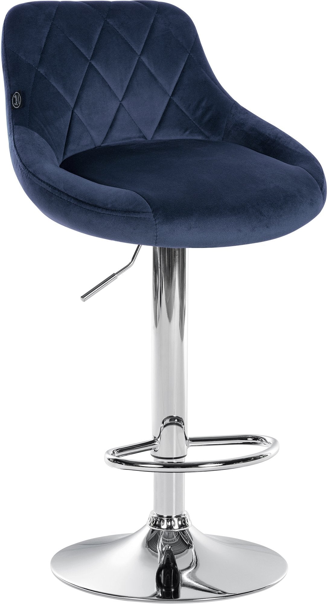Barkruk Lazio fluweel blauw,chroom blau