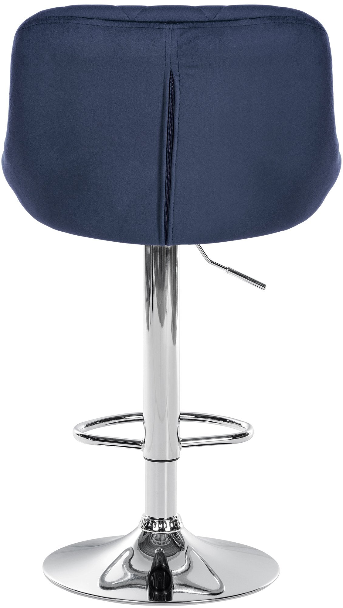 Barkruk Lazio fluweel blauw,chroom blau