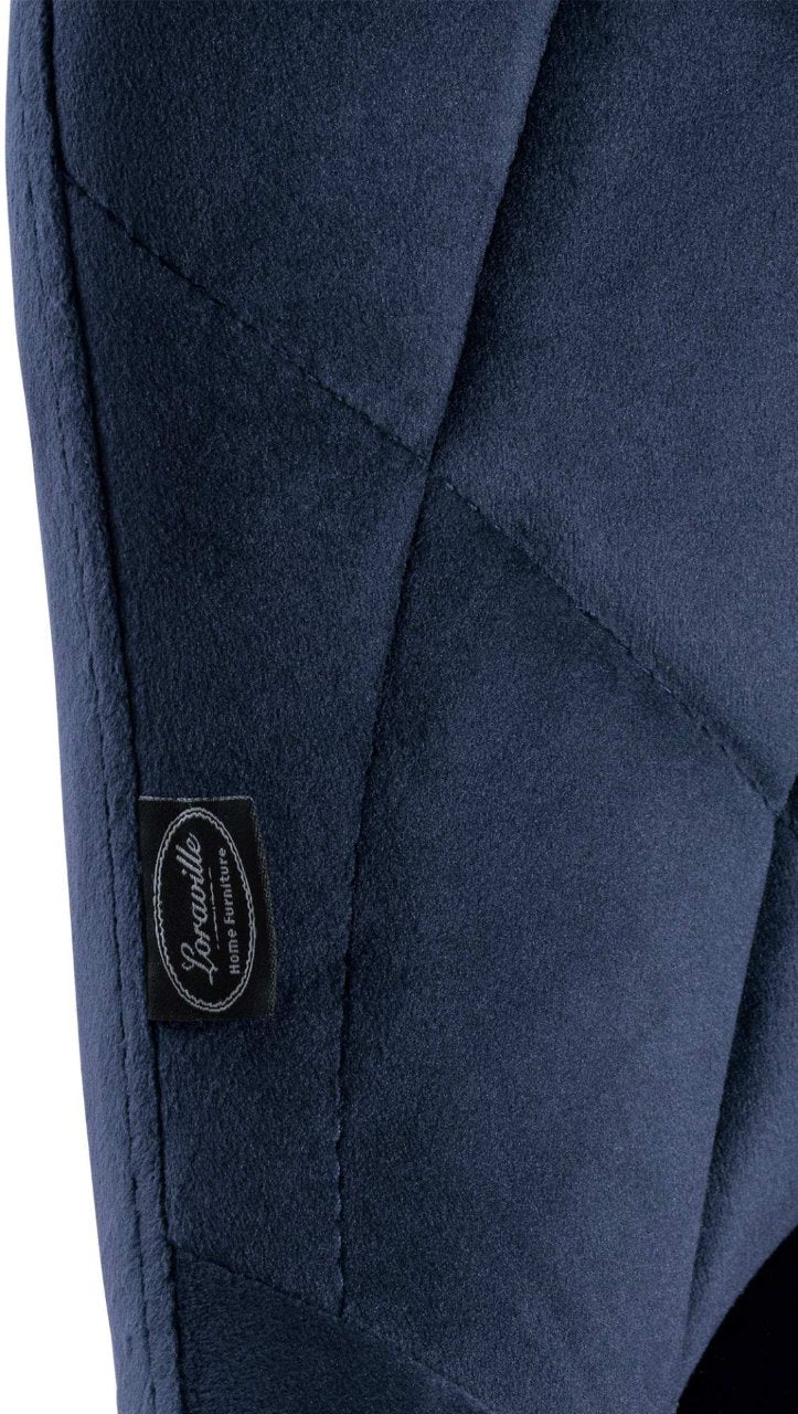 Barkruk Lazio fluweel blauw,chroom blau