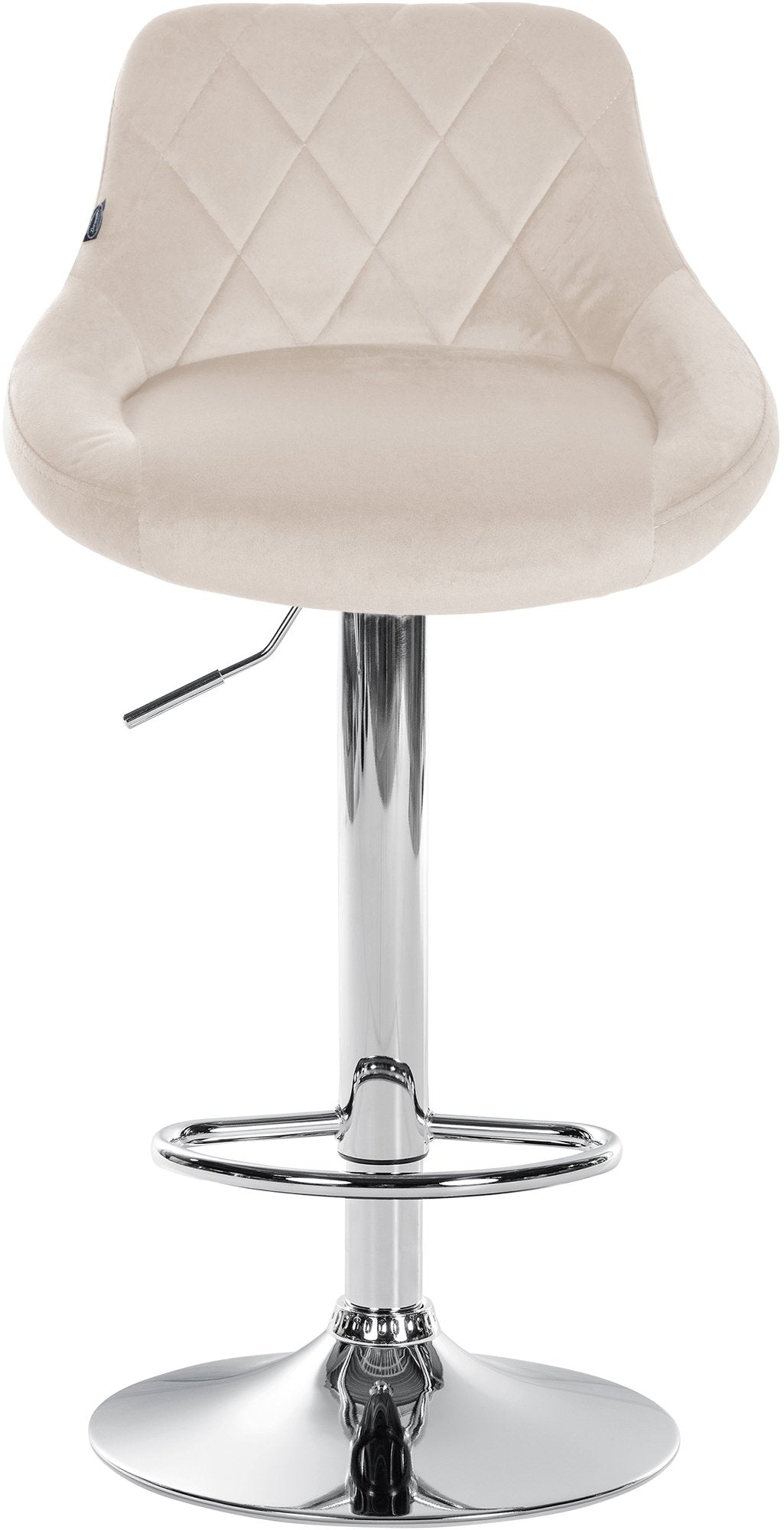 Barkruk Lazio fluweel creme,chroom creme