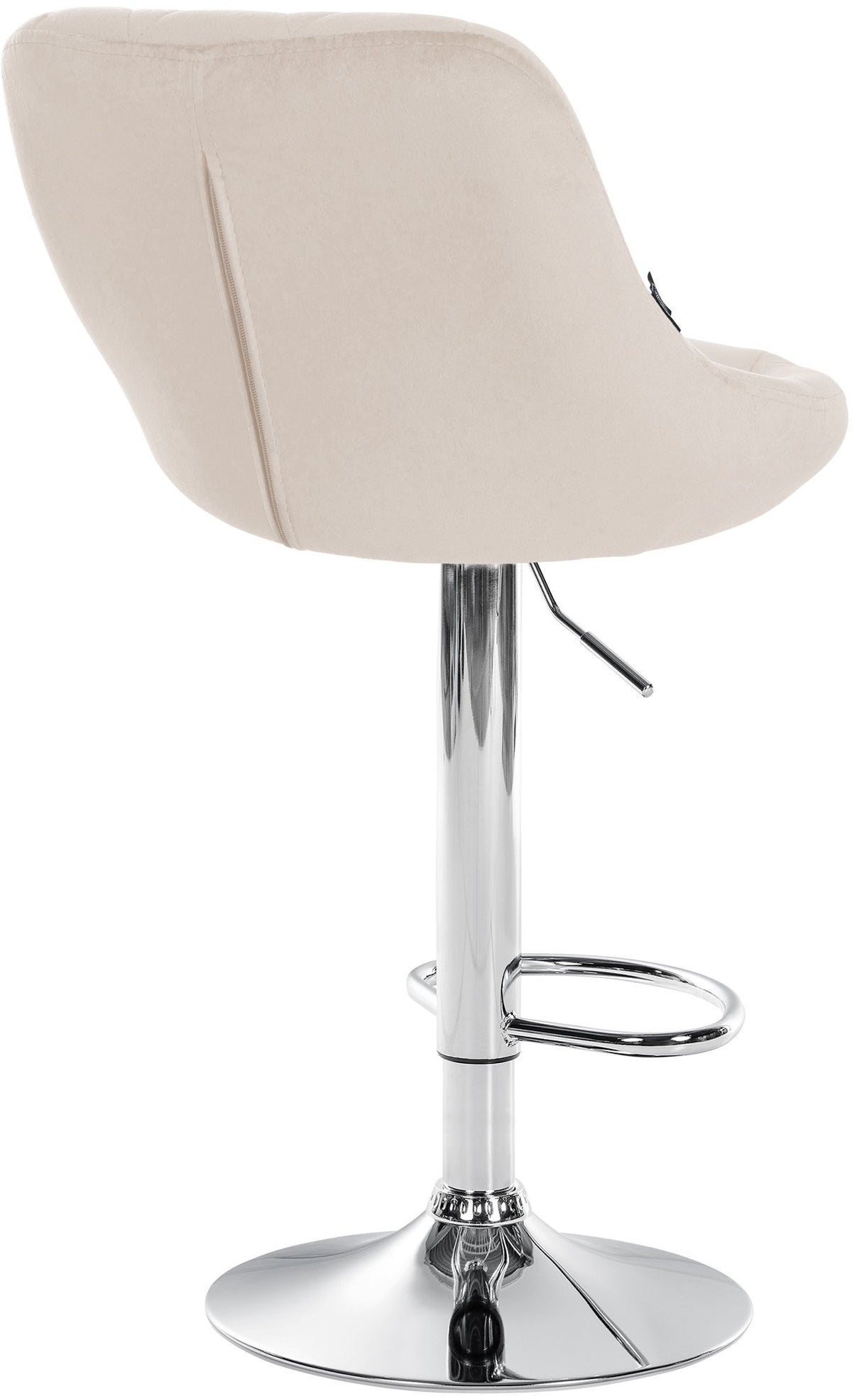 Barkruk Lazio fluweel creme,chroom creme