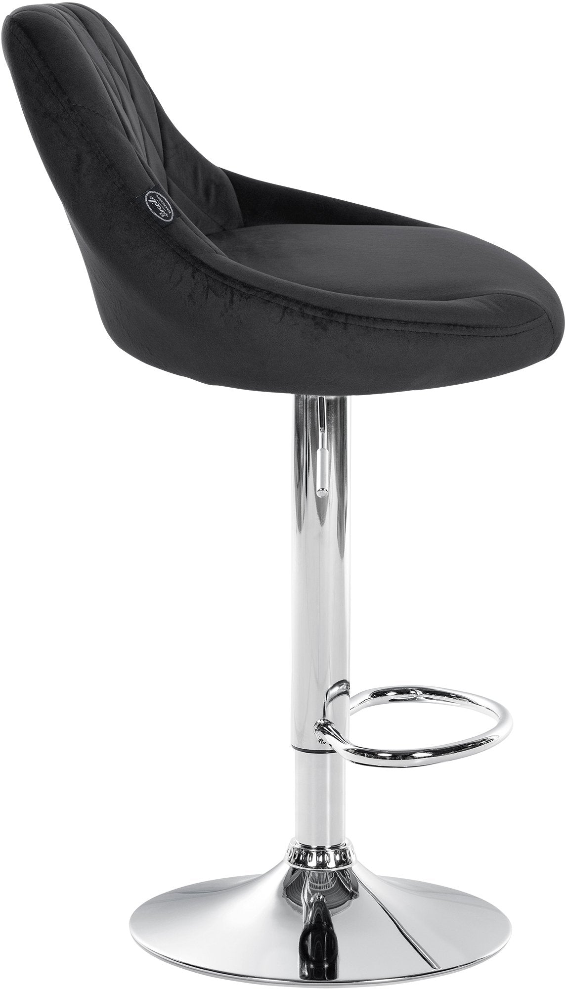 Barkruk Lazio fluweel zwart,chroom schwarz