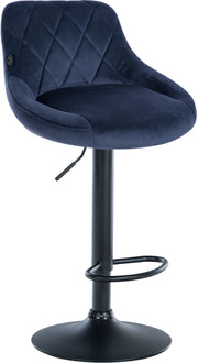 Barkruk Lazio fluweel blauw,zwart blau