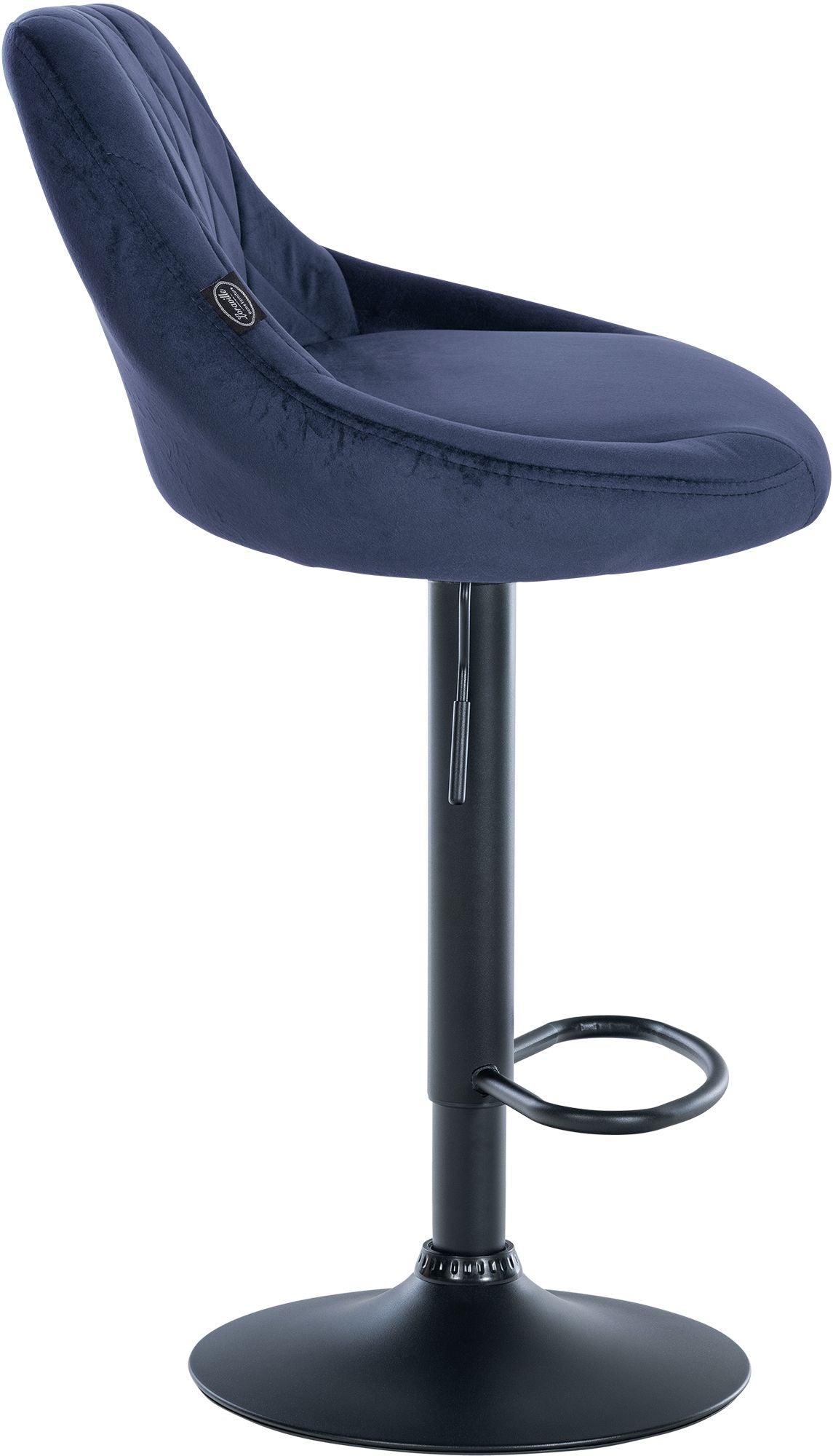Barkruk Lazio fluweel blauw,zwart blau