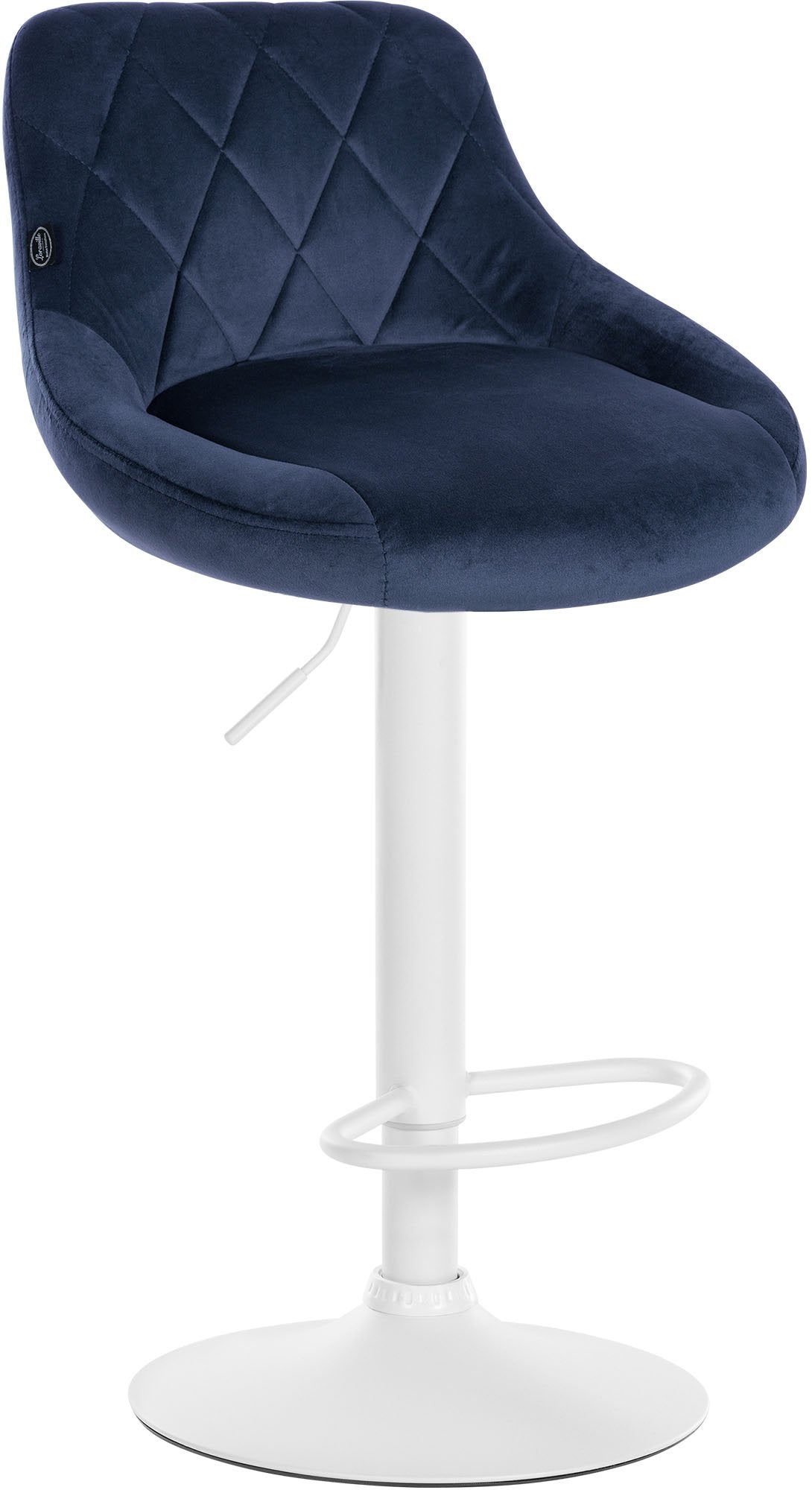 Barkruk Lazio fluweel blauw,wit blau