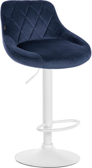 Barkruk Lazio fluweel blauw,wit blau