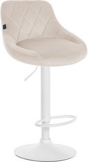 Barkruk Lazio fluweel creme,wit creme