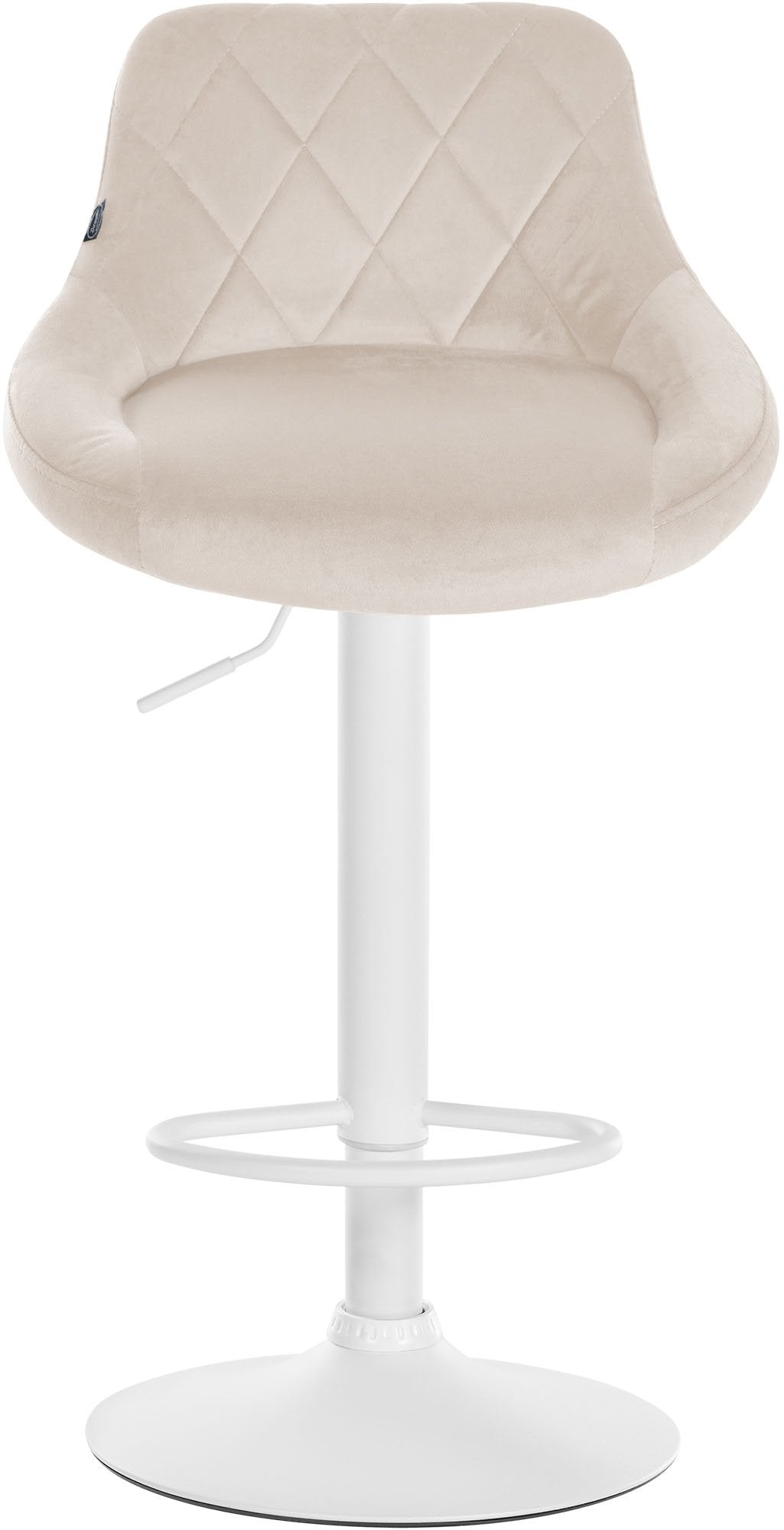 Barkruk Lazio fluweel creme,wit creme