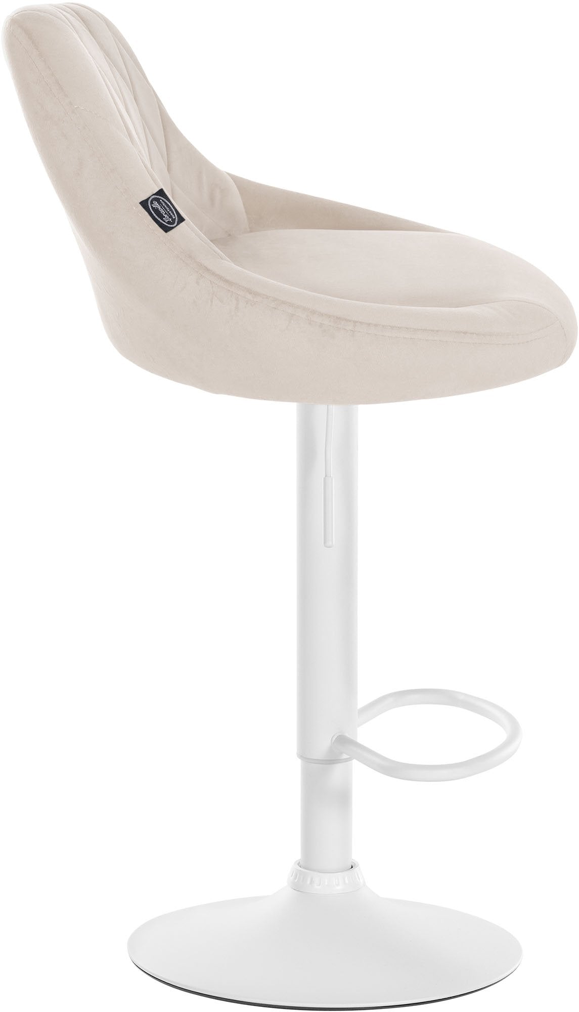 Barkruk Lazio fluweel creme,wit creme