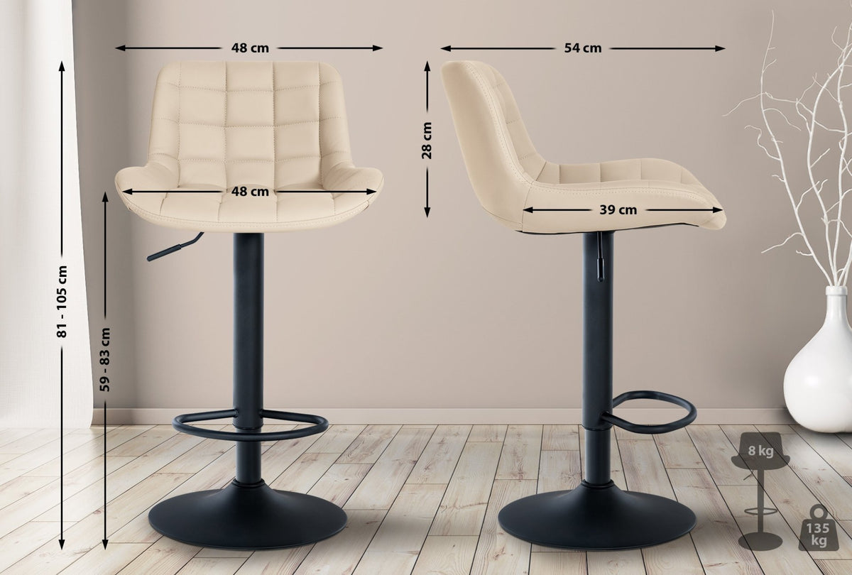 Barkruk Tover creme,Kunstleer creme