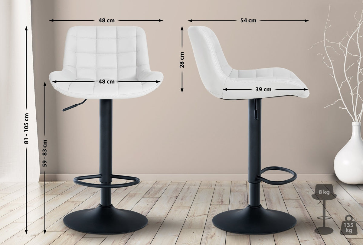 Set van 2 barkrukken Tover wit,Kunstleer weiß