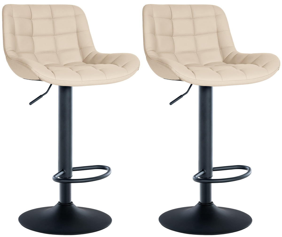 Set van 2 barkrukken Tover creme,Kunstleer creme