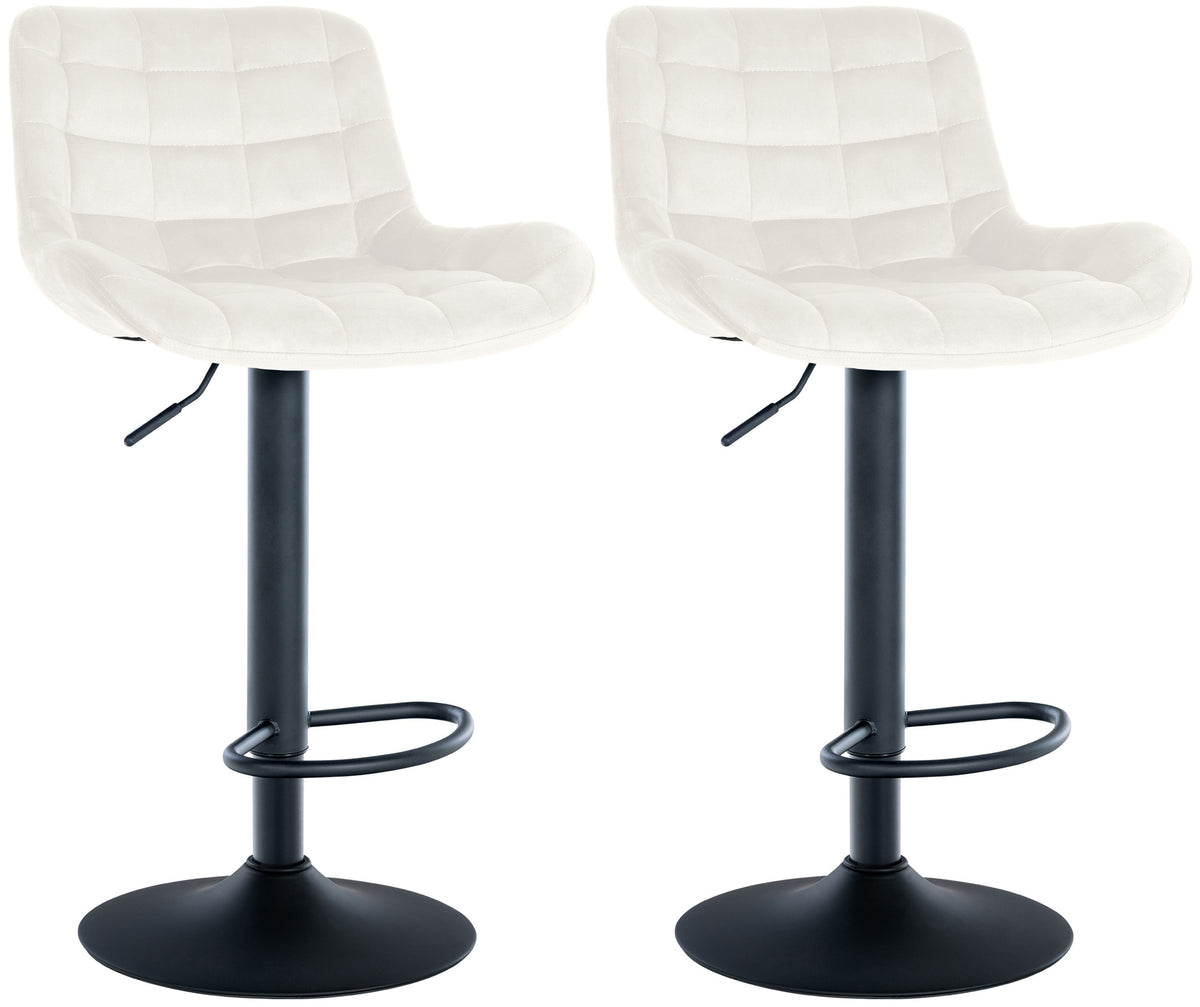 Set van 2 barkrukken Tover creme,Fluweel creme