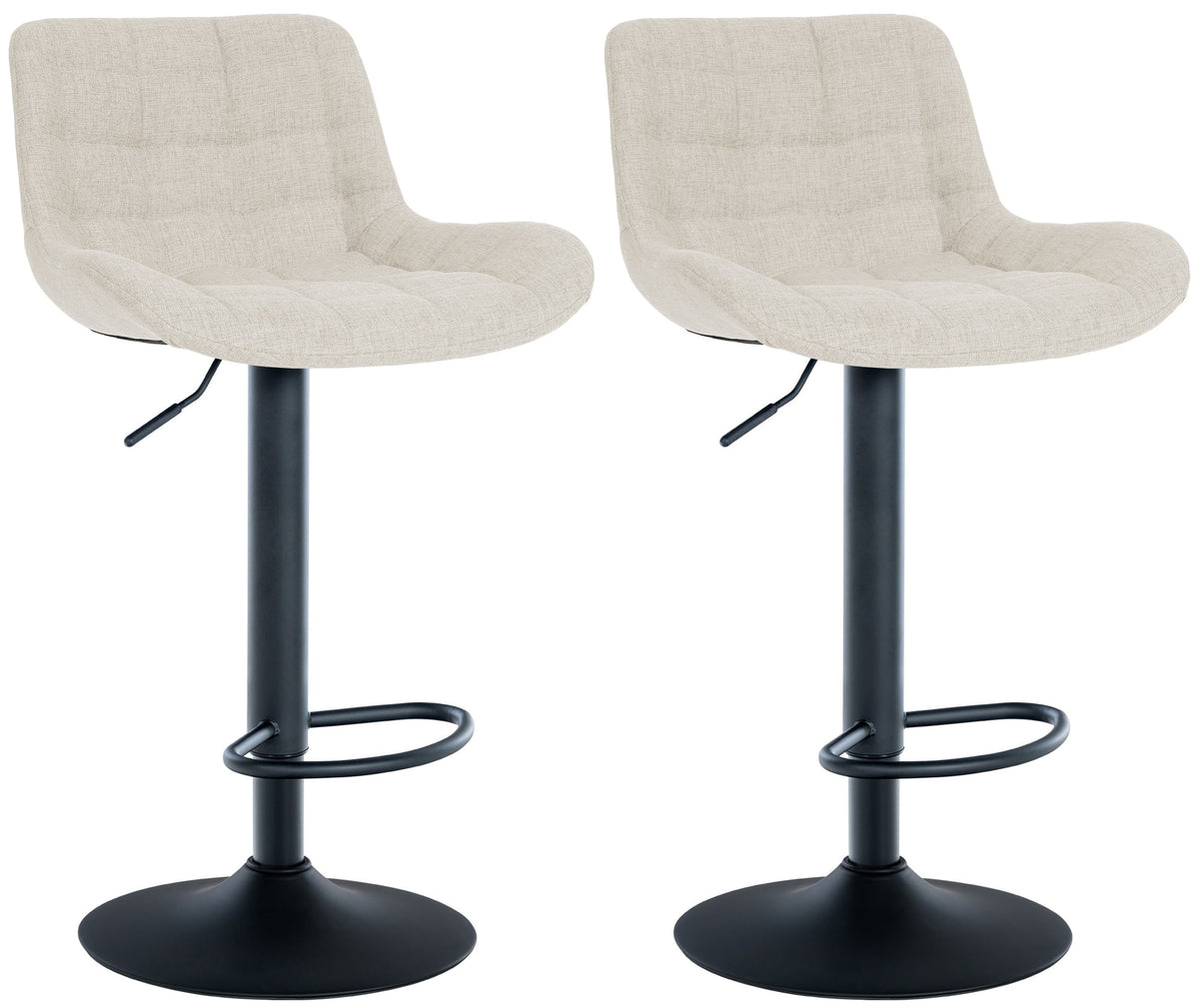 Set van 2 barkrukken Tover creme,Stof creme