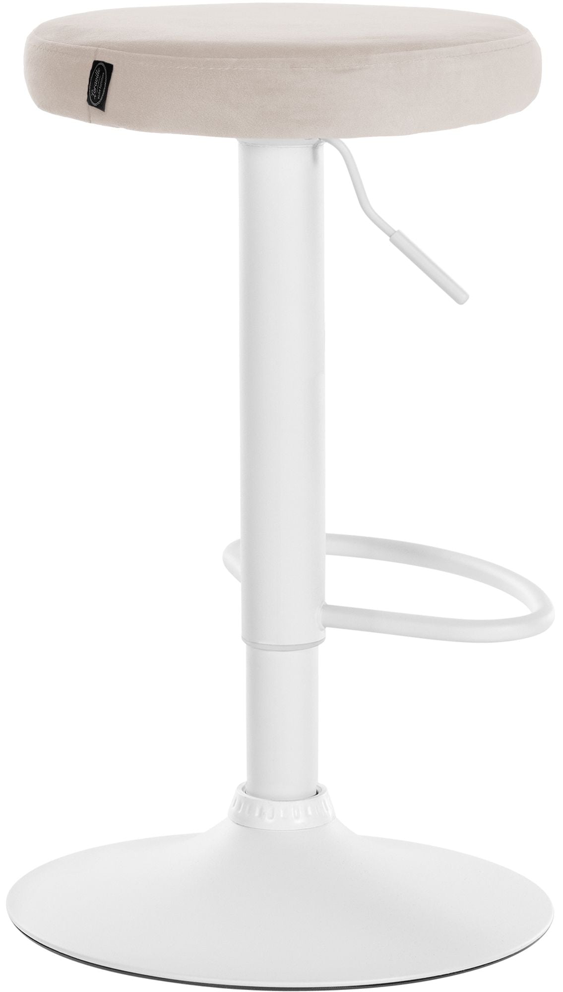 Barkruk Ponte Fluweel creme,wit creme