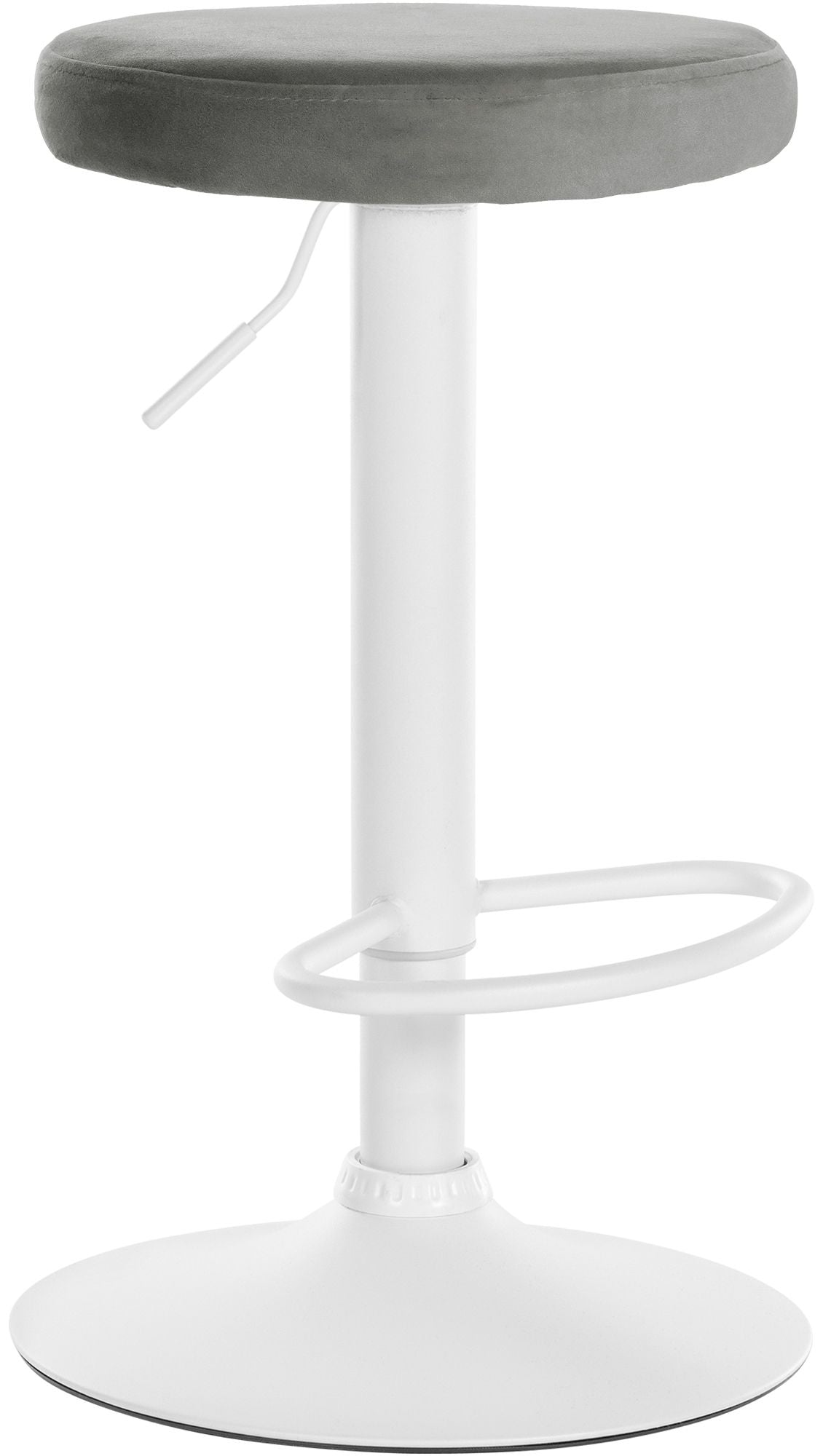 Barkruk Ponte Fluweel grijs,wit grau
