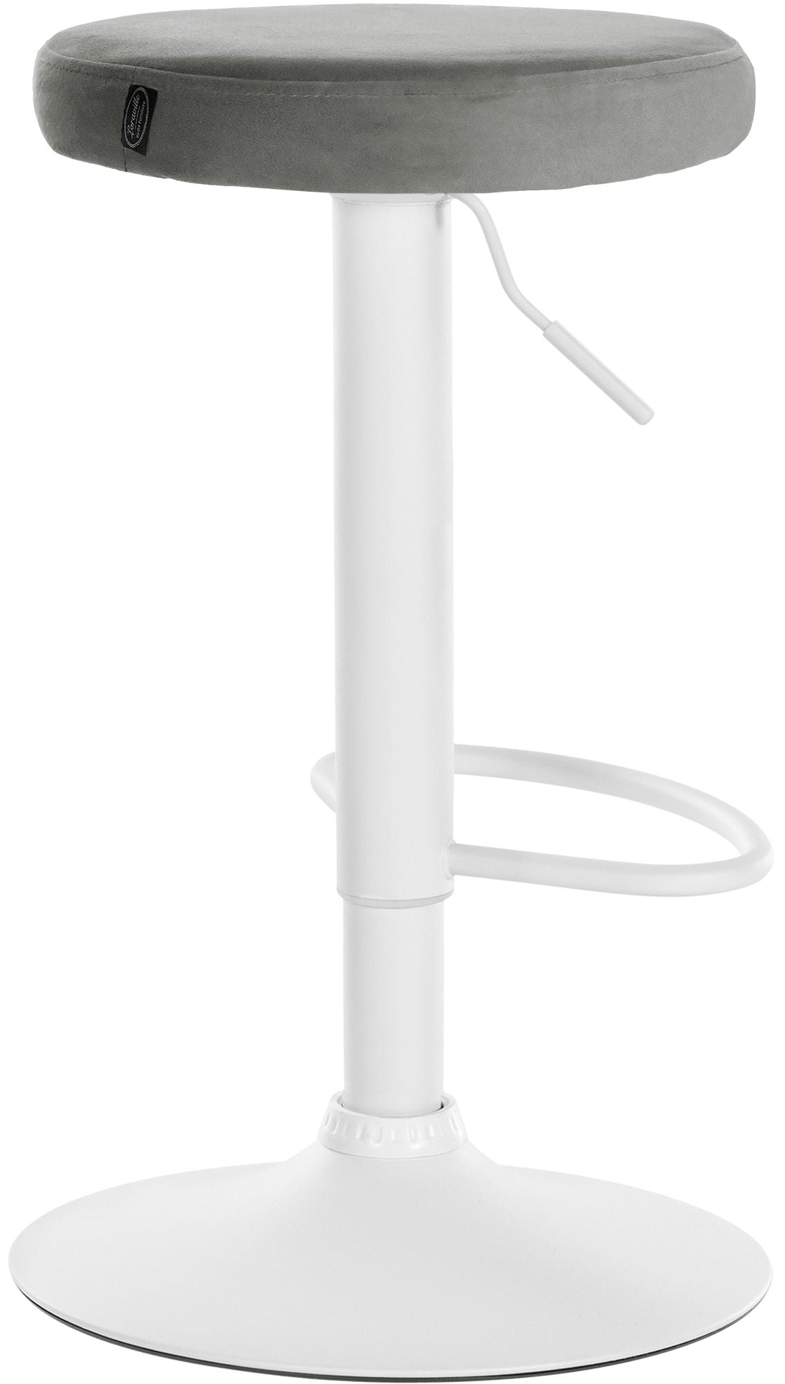 Barkruk Ponte Fluweel grijs,wit grau