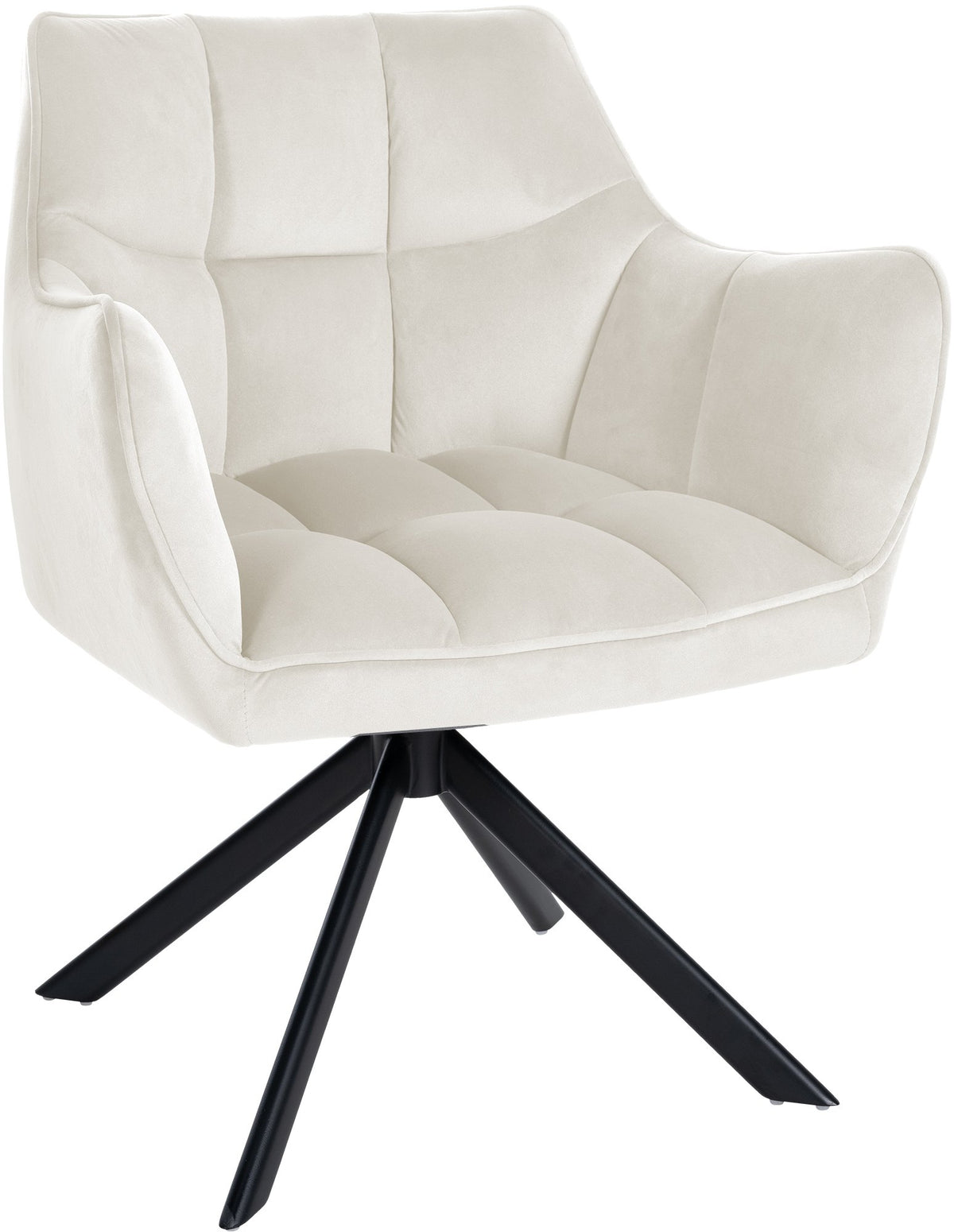Eetkamerstoel Swing Fluweel creme,zwart creme
