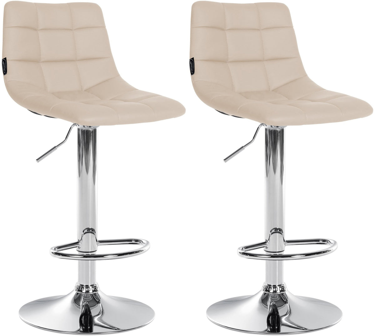 Set van 2 barkrukken Jerry kunstleer creme,chroom creme