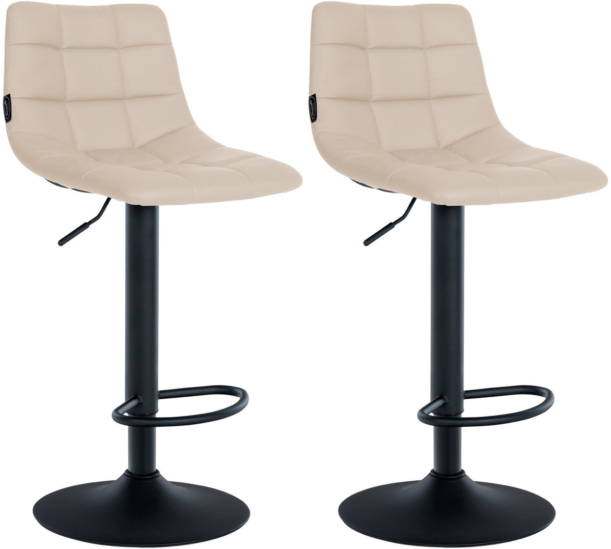 Set van 2 barkrukken Jerry kunstleer creme,zwart creme