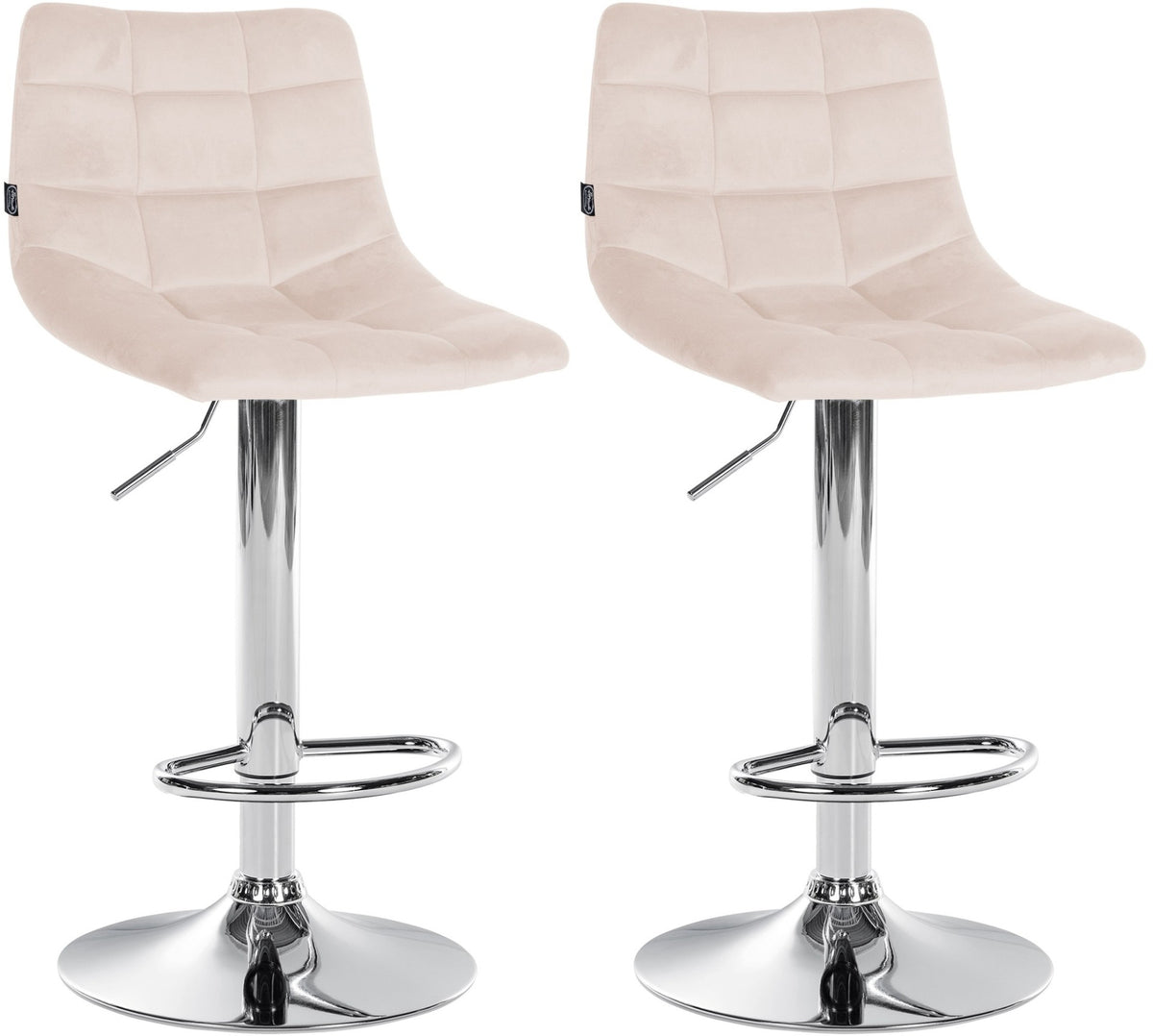Set van 2 barkrukken Jerry Fluweel beige,chroom beige