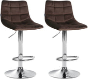 Set van 2 barkrukken Jerry Fluweel bruin,chroom braun