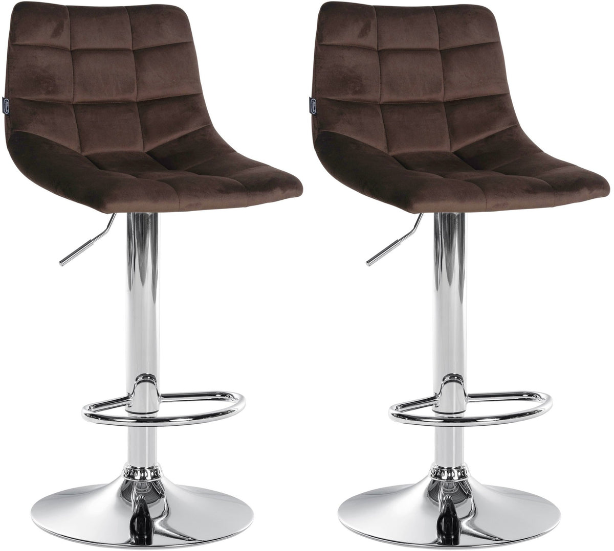 Set van 2 barkrukken Jerry Fluweel bruin,chroom braun