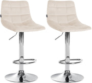 Set van 2 barkrukken Jerry Fluweel creme,chroom creme