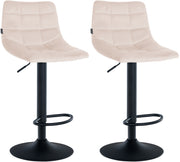 Set van 2 barkrukken Jerry Fluweel beige,zwart beige