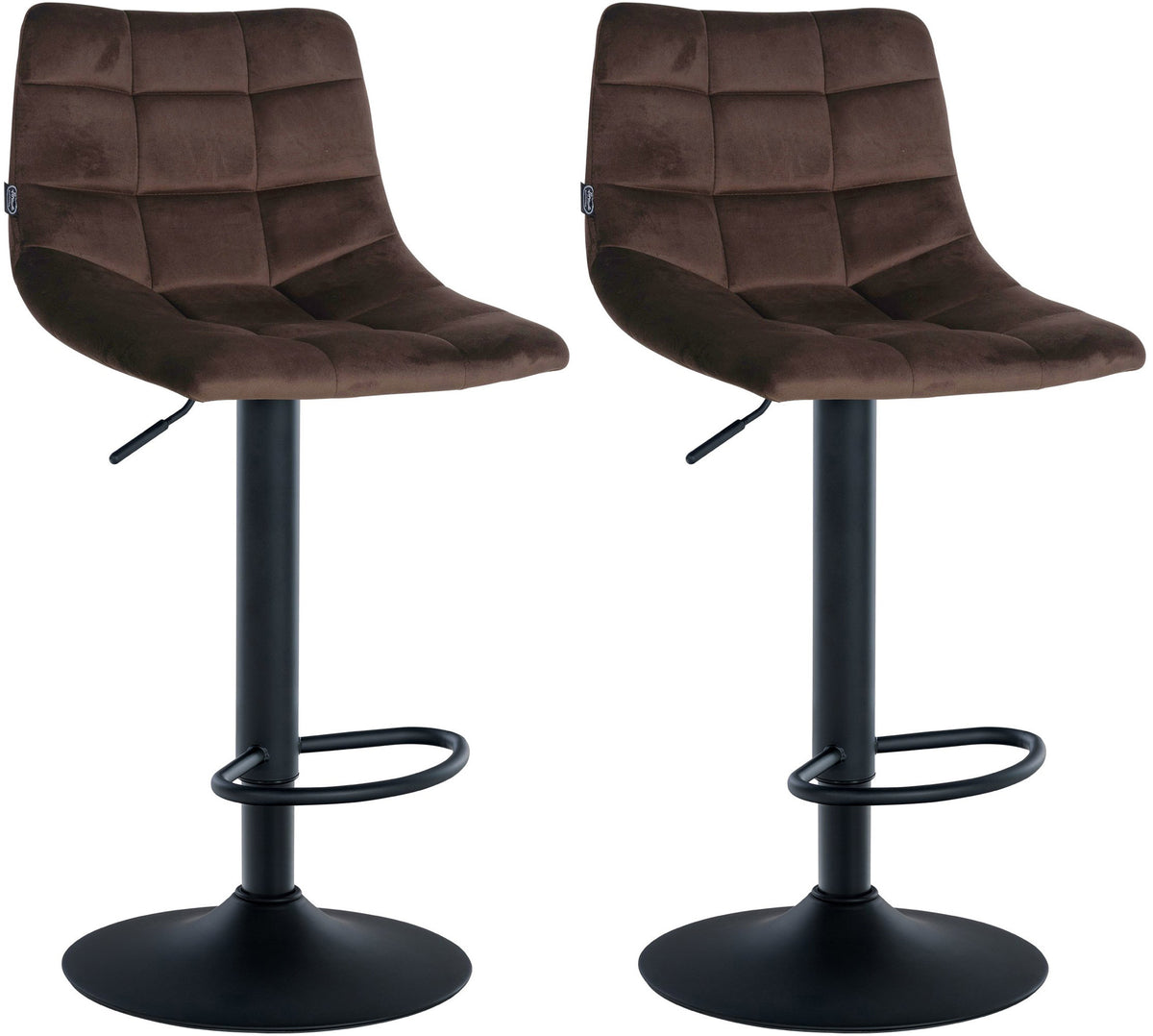 Set van 2 barkrukken Jerry Fluweel bruin,zwart braun