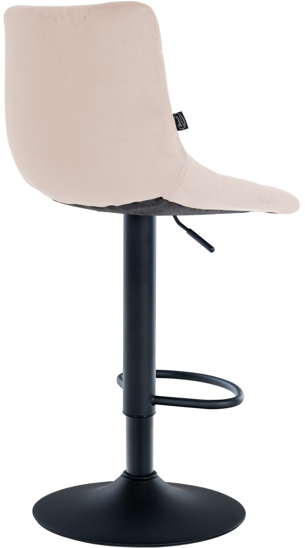 Set van 2 barkrukken Jerry Fluweel beige,zwart beige