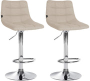 Set van 2 barkrukken Jerry stof creme,chroom creme