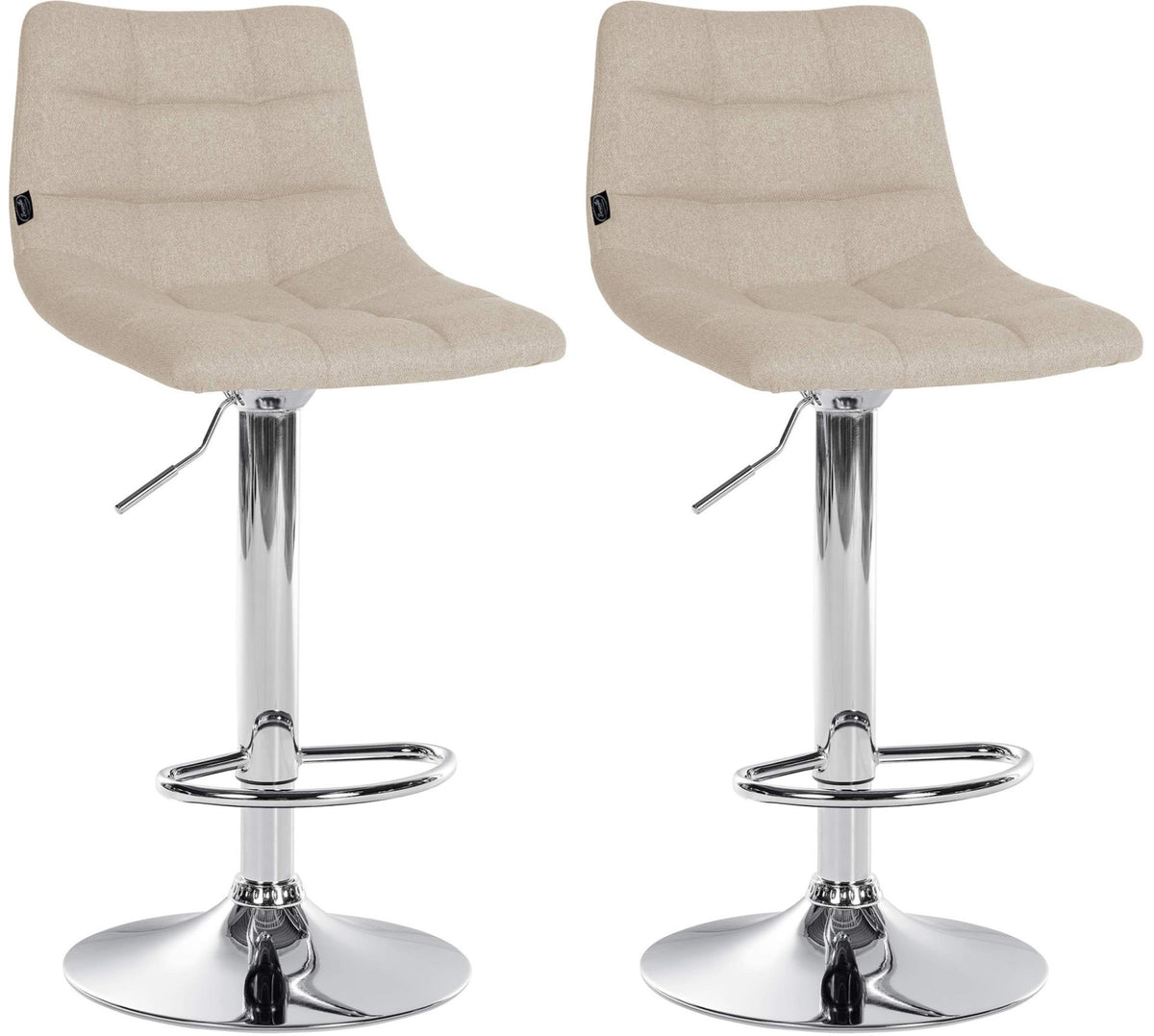 Set van 2 barkrukken Jerry stof creme,chroom creme