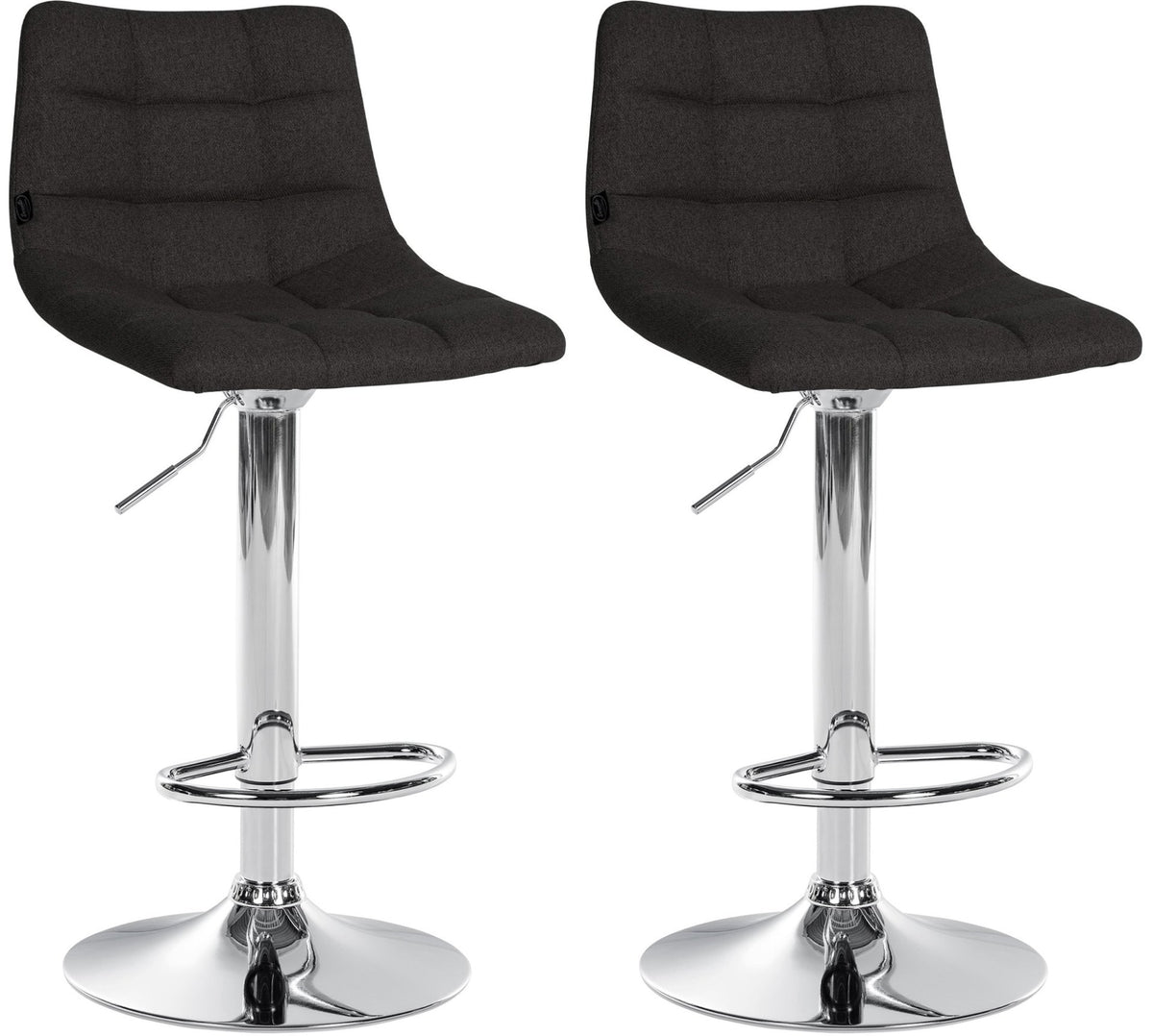 Set van 2 barkrukken Jerry stof zwart,chroom schwarz