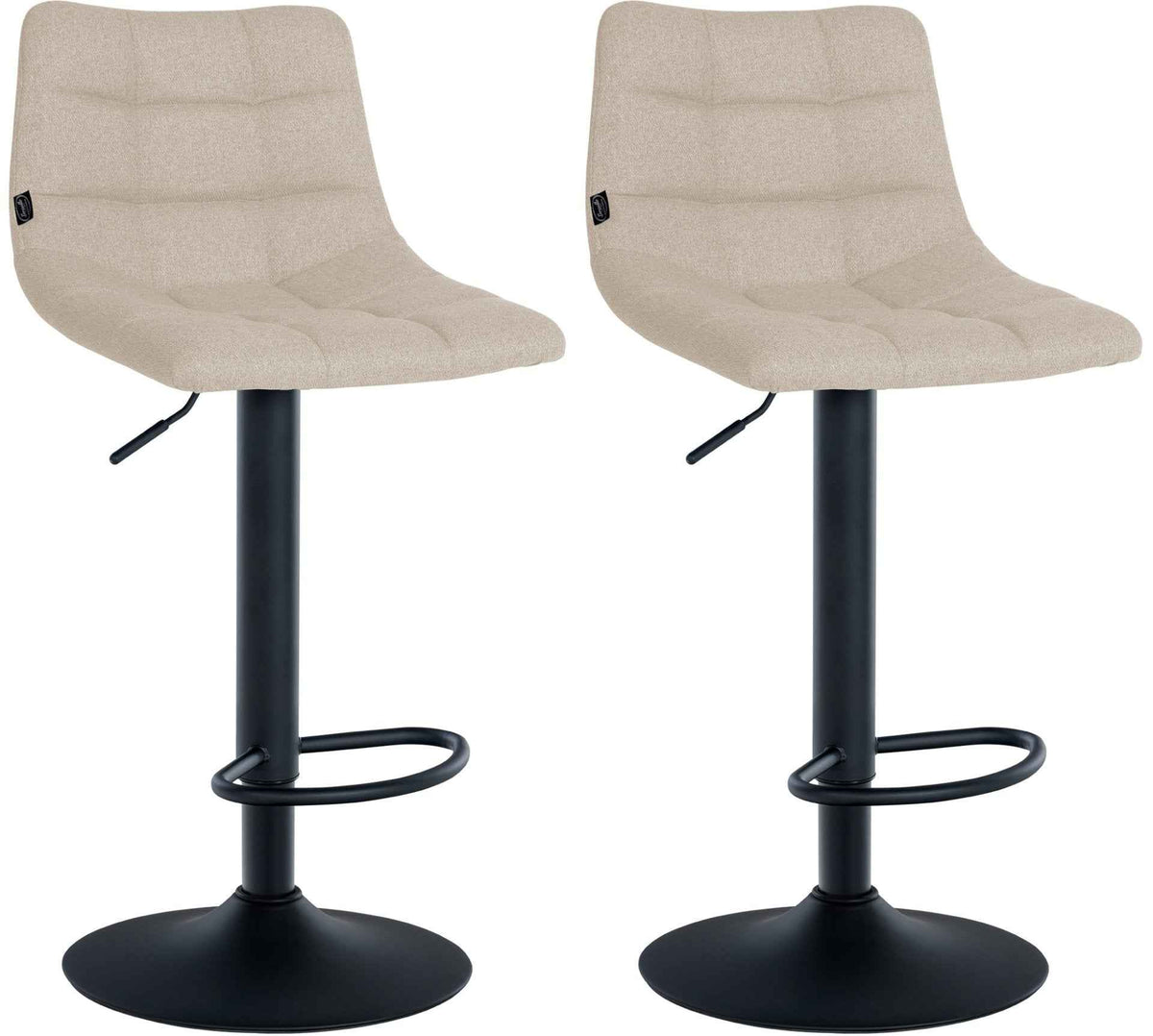Set van 2 barkrukken Jerry stof creme,zwart creme