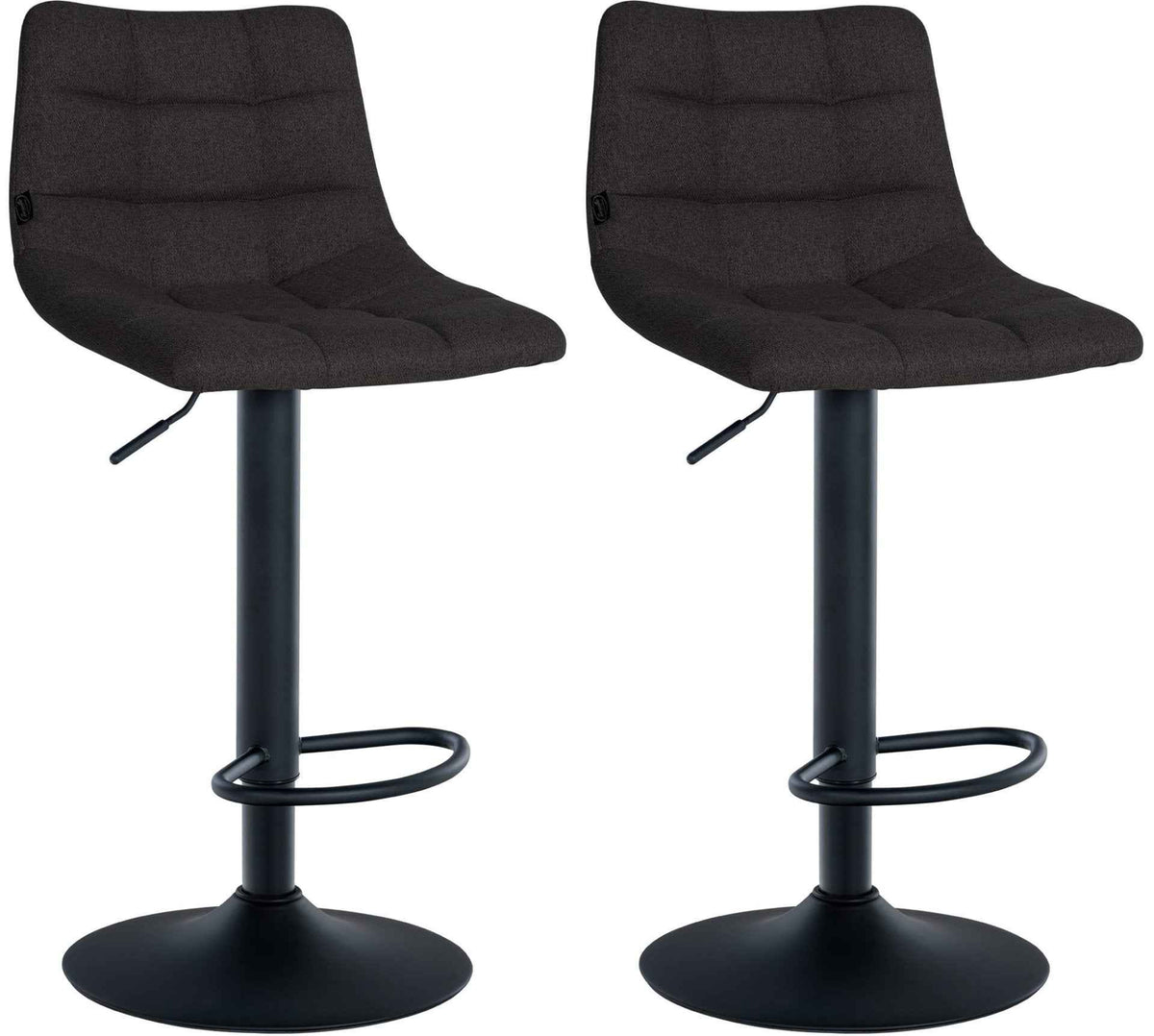 Set van 2 barkrukken Jerry stof zwart,zwart schwarz